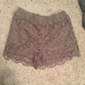 Brown lace shorts